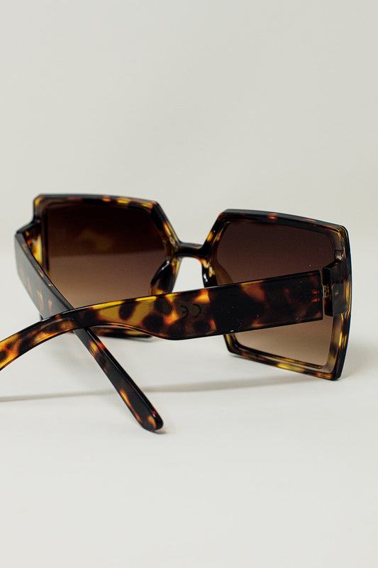 Oversized Square Sunglasses In brown - Szua Store
