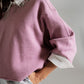 Oversized Sweater With Boatneck in Dusty Pink - Szua Store