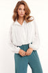 Q2 Oversized tencel Shirt With Balloon Sleeves in White