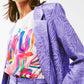 Oversized Zebra Print Blazer in Purple - Szua Store