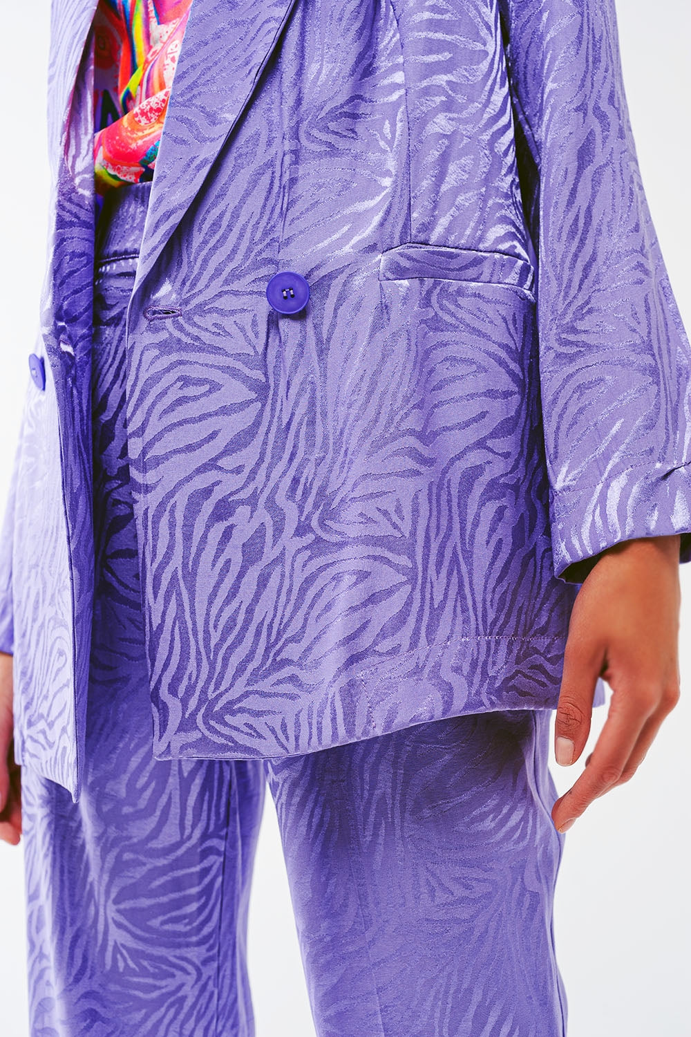 Oversized Zebra Print Blazer in Purple - Szua Store