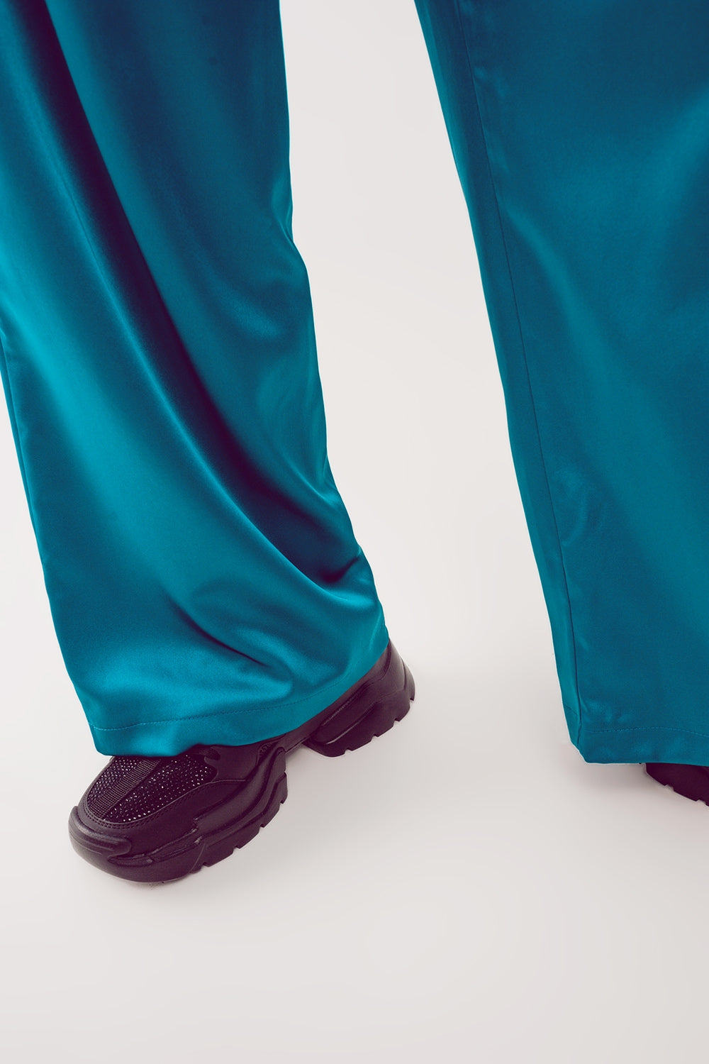 Palazzo pleated pants in turquoise Szua Store