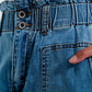 Paperbag waist Mom jeans in mid blue Szua Store