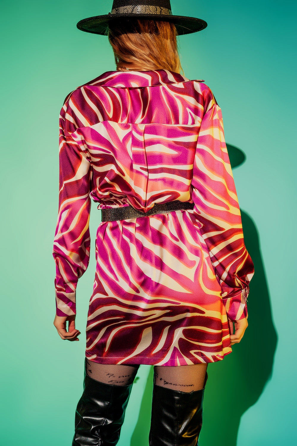 Party dress in fuchsia zebra print Szua Store