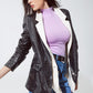 Q2 Party Relaxed Sequined Blazer in Silver