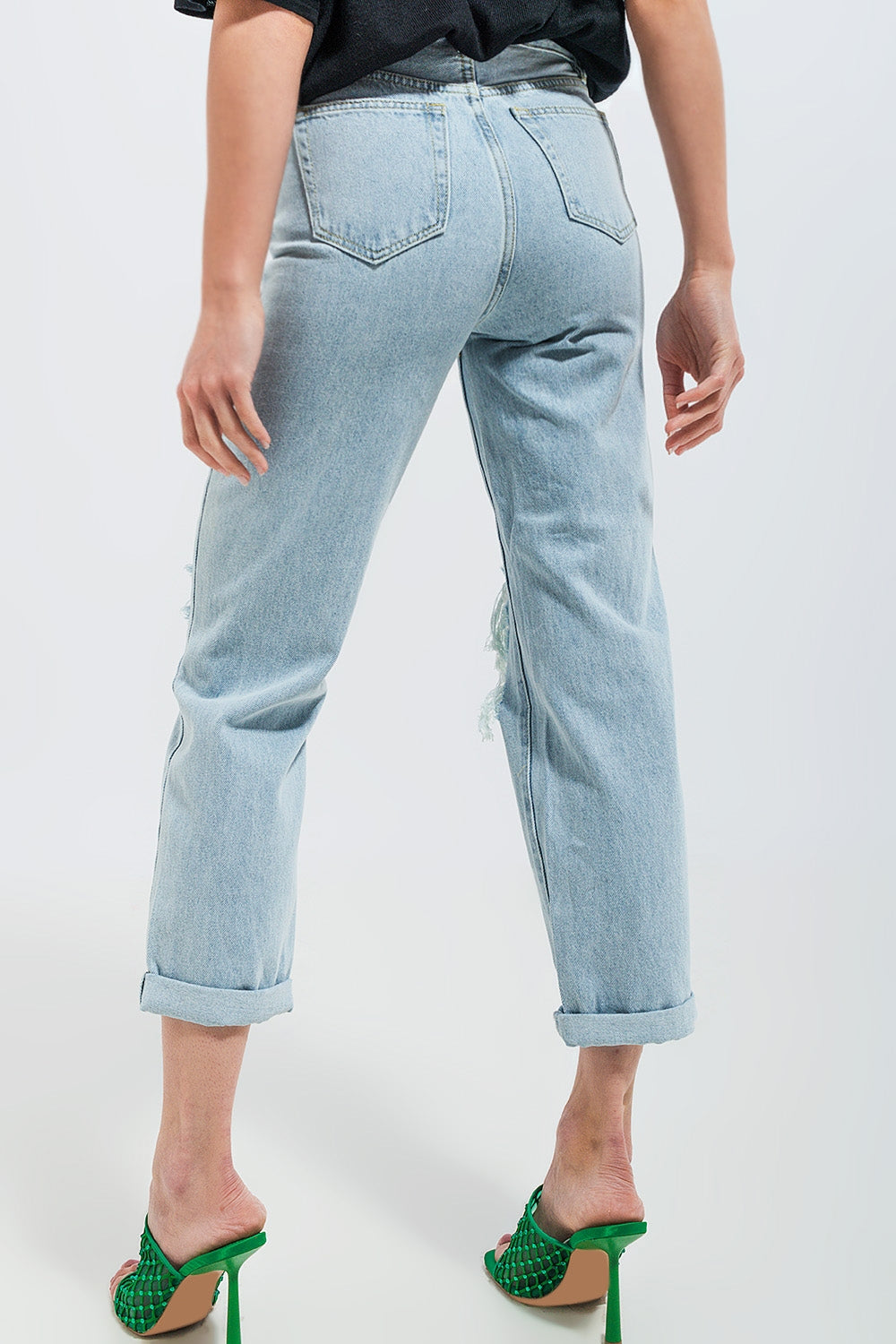 Patch rip jeans in light wash Szua Store