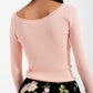 Pink knitted wide neck sweater Szua Store