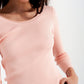 Pink knitted wide neck sweater Szua Store