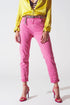 Q2 Pink Wrinkled Skinny Jeans