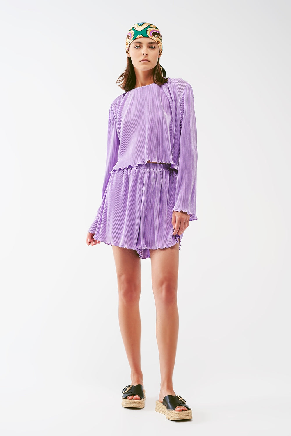 Pleated Short in lilac