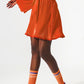 Pleated short skirt in orange - Szua Store