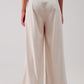 Pleated wide leg pants in cream Szua Store