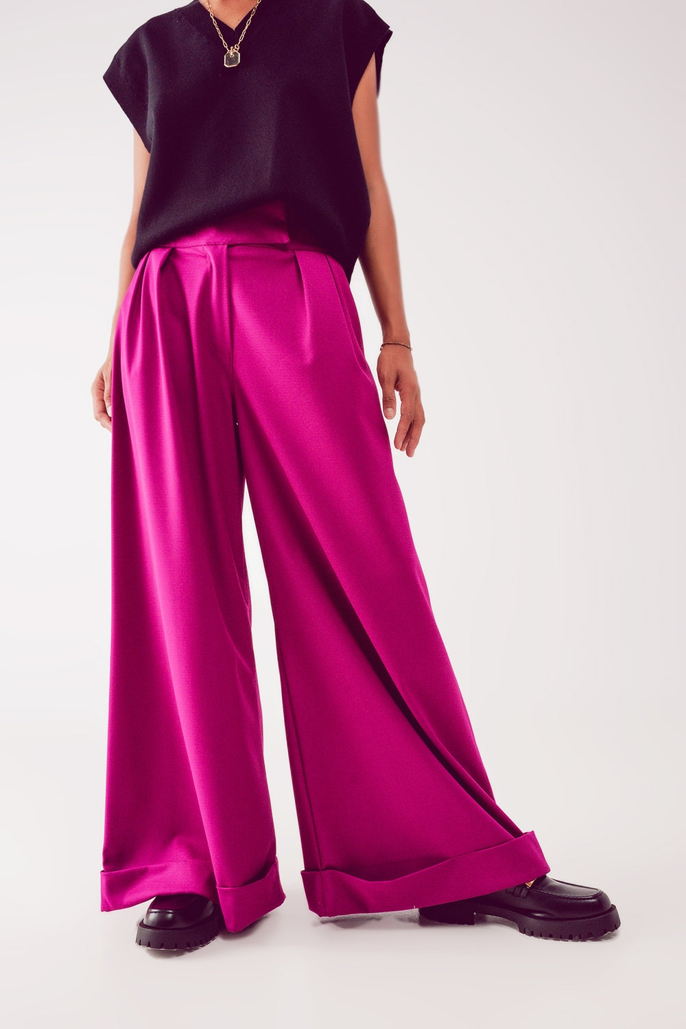 Saint Genies tailored wide leg trouser in hot pink | ASOS