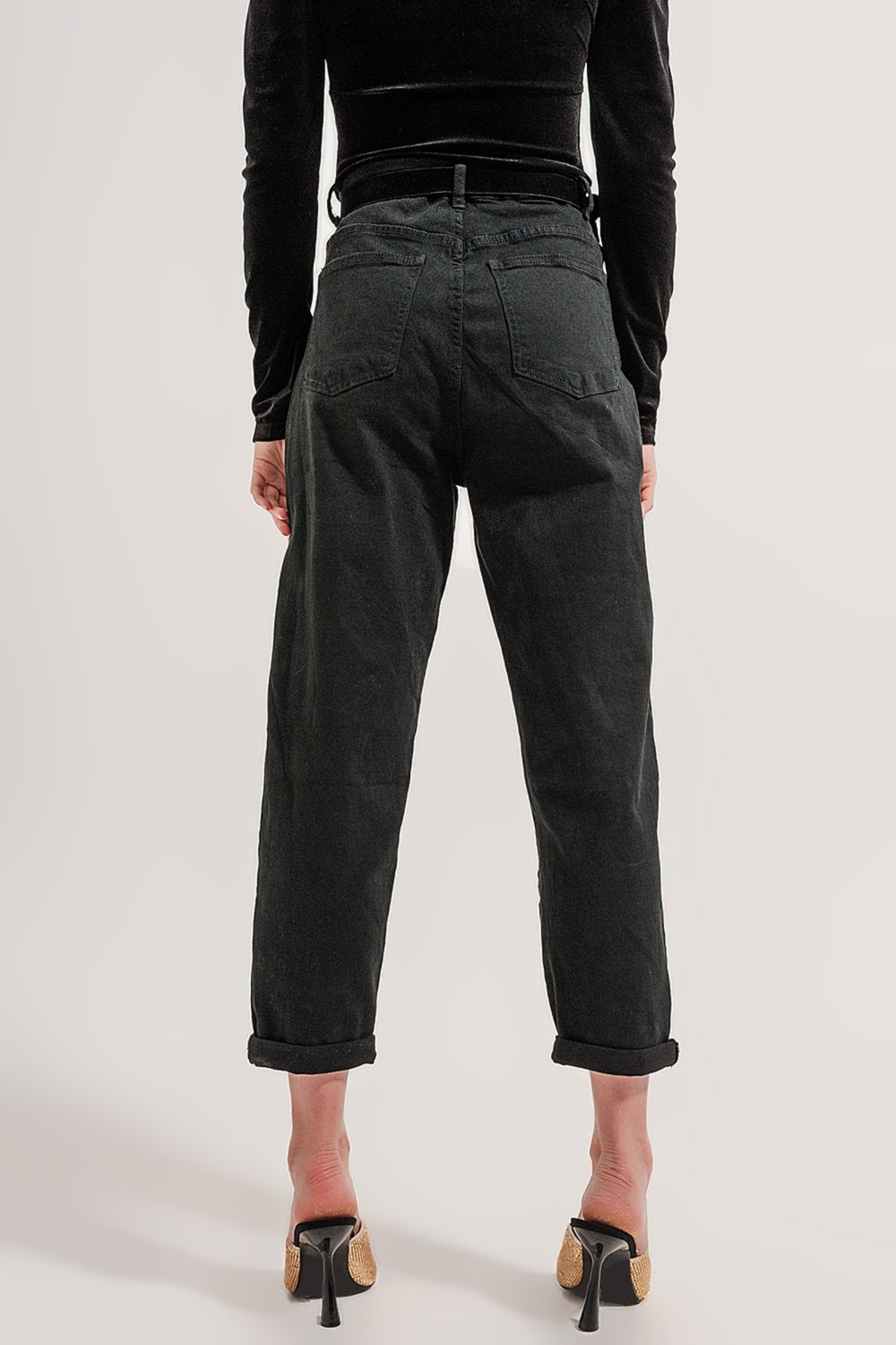 Pocket detail jeans in black Szua Store
