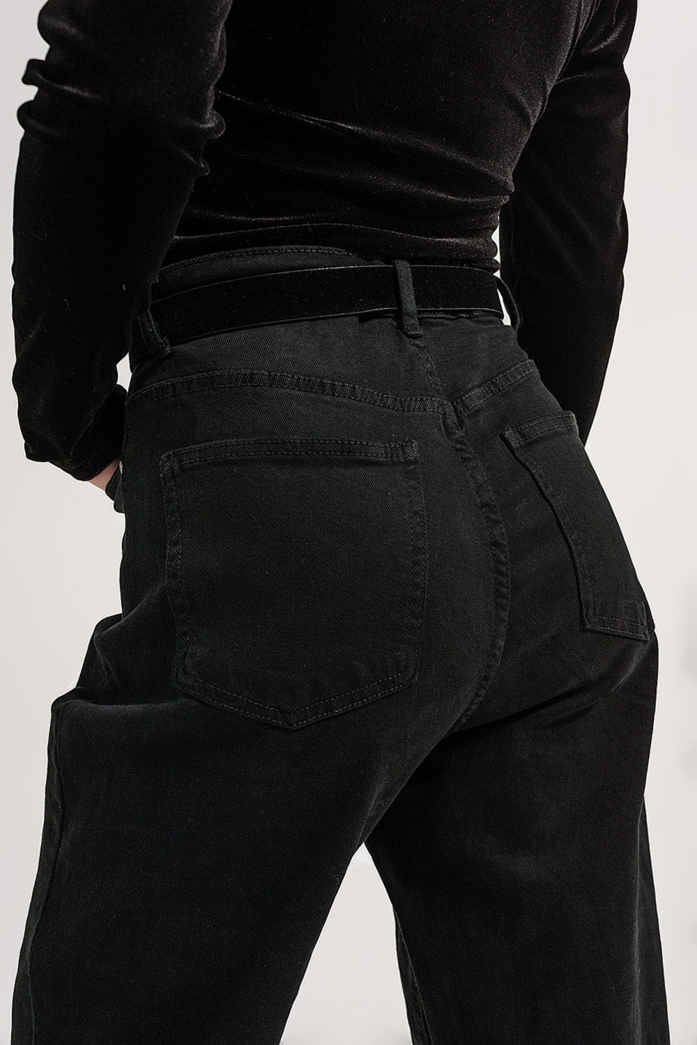 Pocket detail jeans in black Szua Store