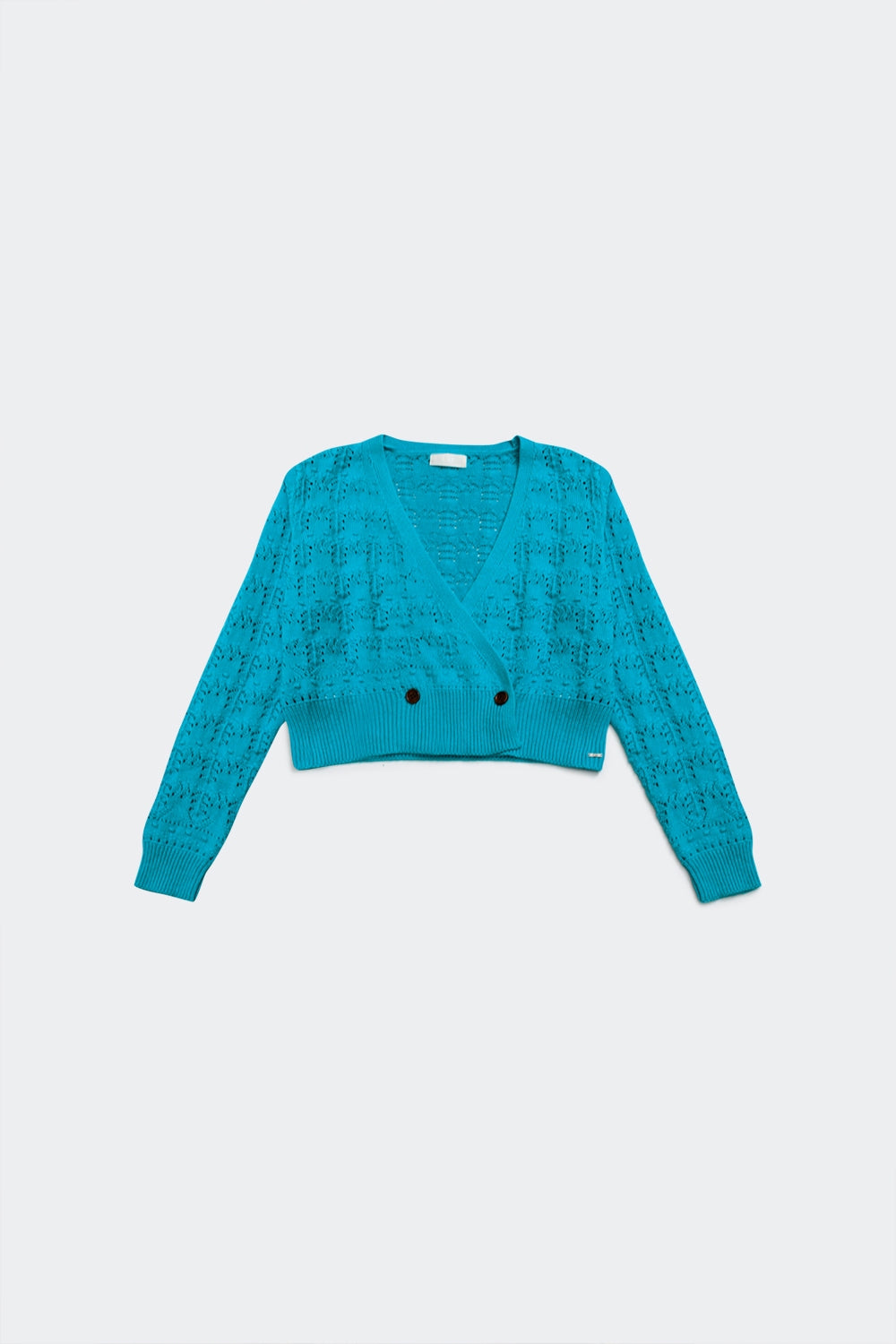 Pointelle knitted cardi in blue - Szua Store