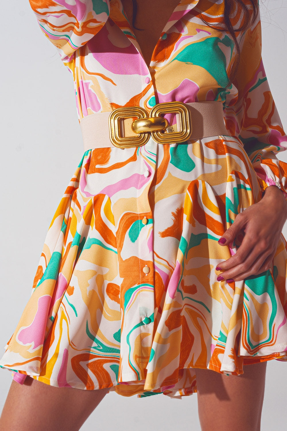 Psychedelic Printed Dress in Multicolor - Szua Store