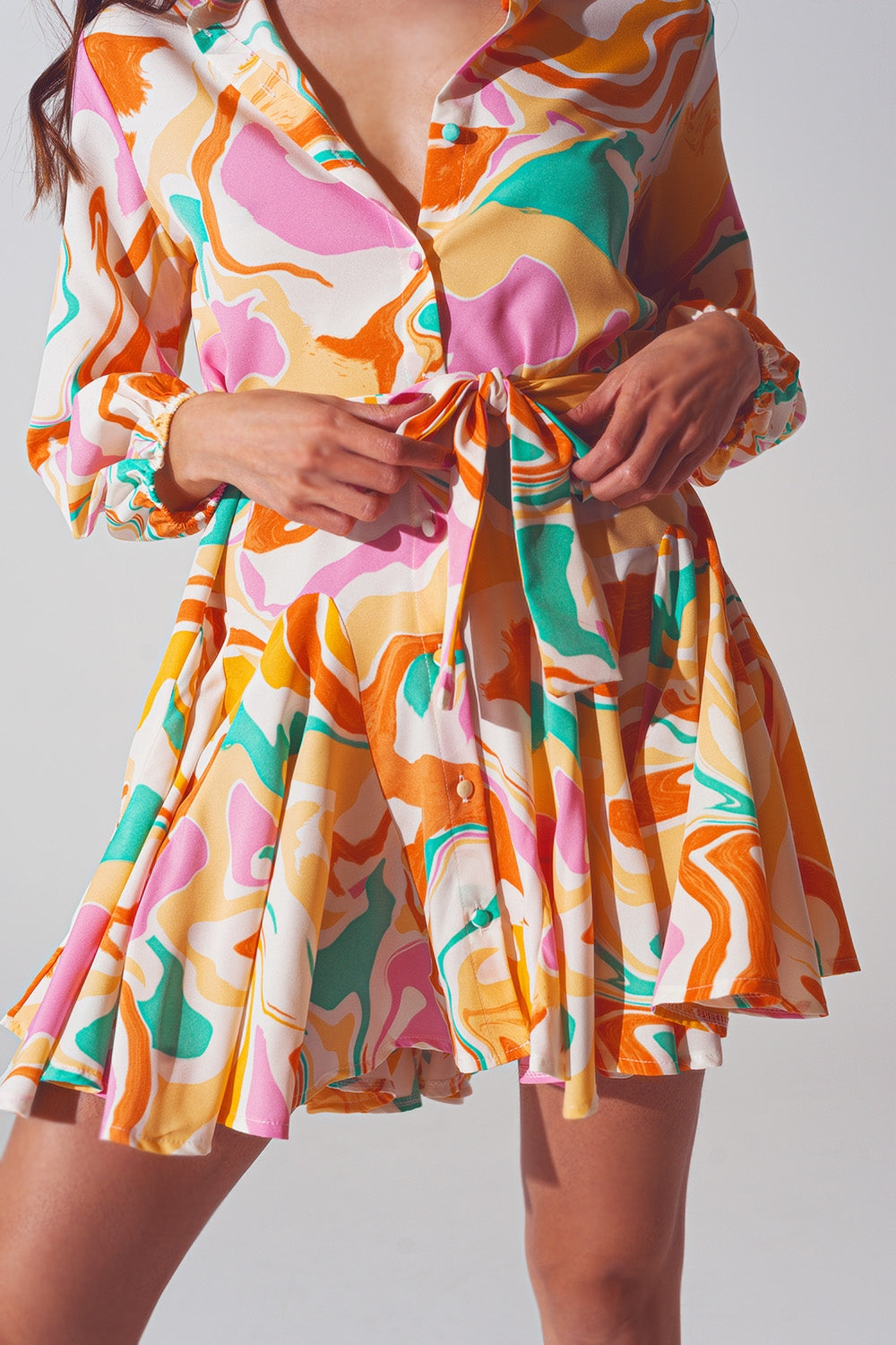 Psychedelic Printed Dress in Multicolor - Szua Store