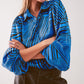 Puff sleeve printed blouse in blue Szua Store