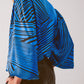 Puff sleeve printed blouse in blue Szua Store