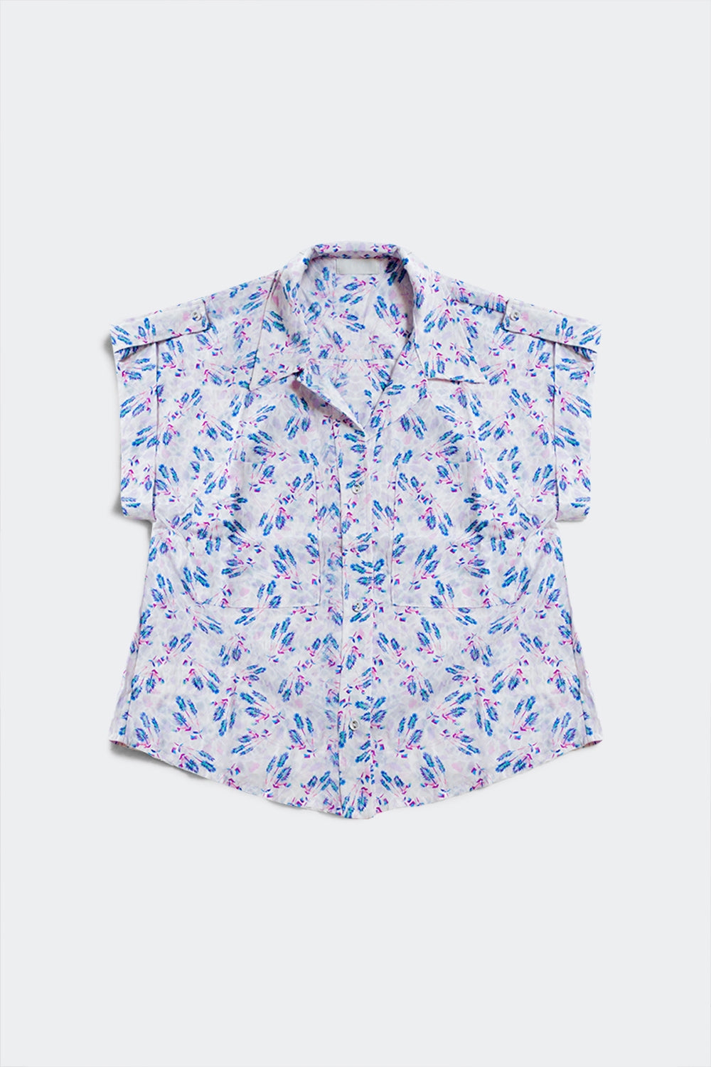 Purple blouse with pockets and floral print - Szua Store