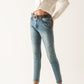 Q2 Push up Ripped skinny jean in blue