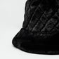 Quilted Bucket Hat In Black Faux Fur