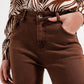 Raw hem skinny jeans in brown Szua Store