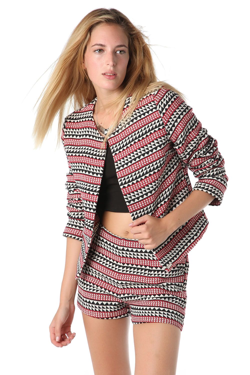 Red aztec hot pants - Szua Store