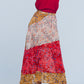 Red floral meadow bias cut midi skirt Szua Store