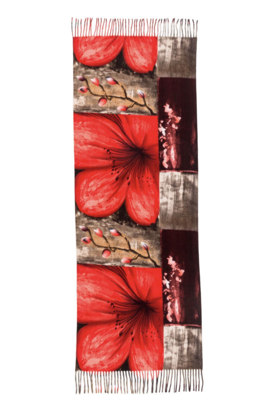 red flower print scarf Szua Store