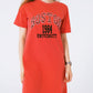 Red Midi T-Shirt Dress Boston 1984 University - Szua Store