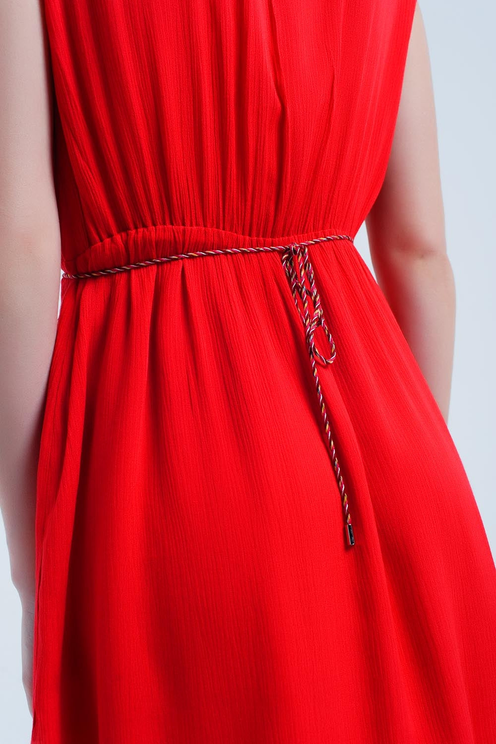 Red mini dress with embroidery Szua Store