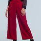 Red wide leg culottes with belt detail Szua Store