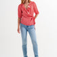 Red wrap top in clustered flower print Szua Store