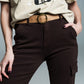 Relaxed cargo pants in dark brown