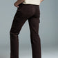 Relaxed cargo pants in dark brown