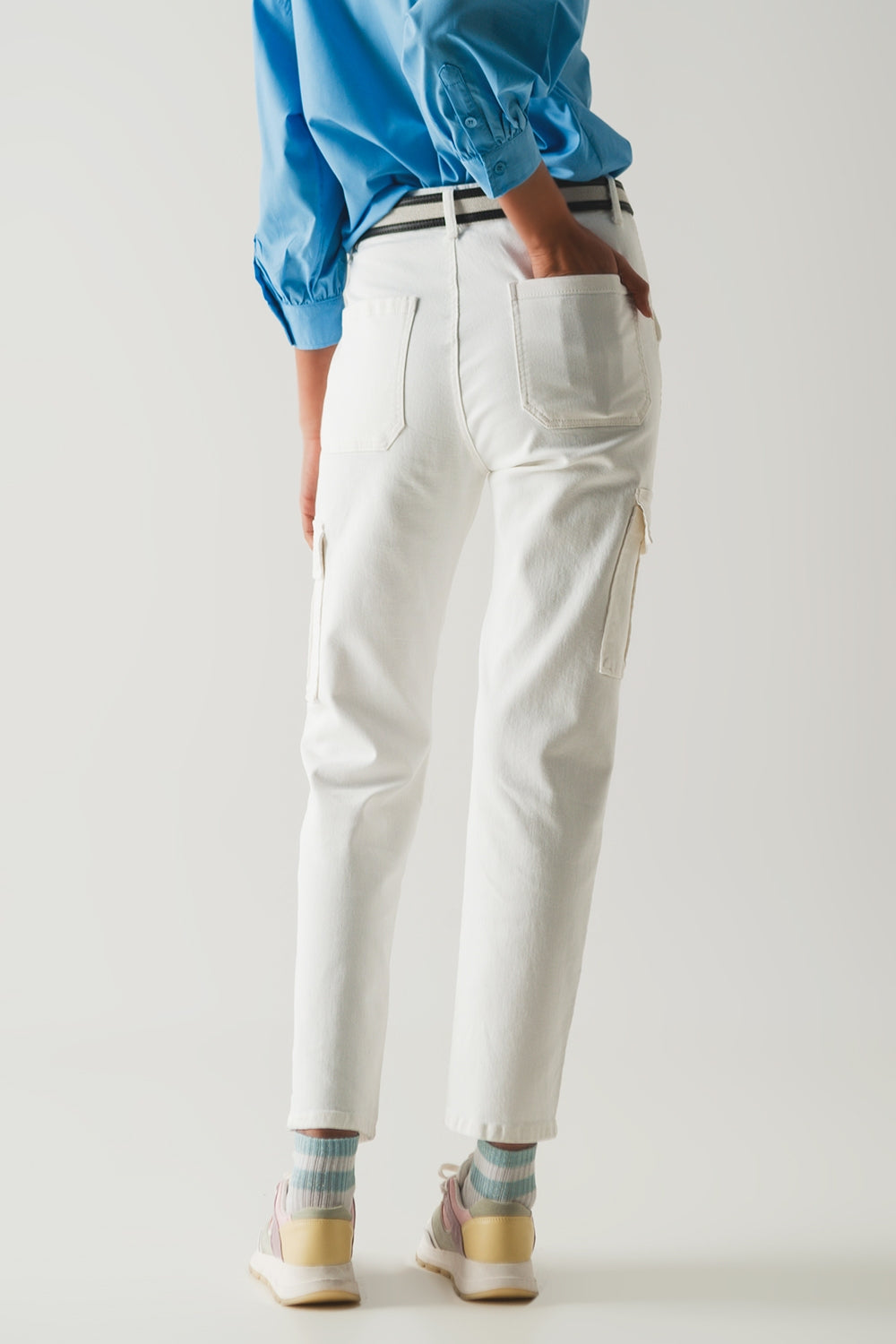 Relaxed cargo pants in white - Szua Store