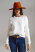 Q2 Relaxed chunky Rice stitch jumper in white