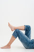 Relaxed fit side rip jeans in mid blue Szua Store