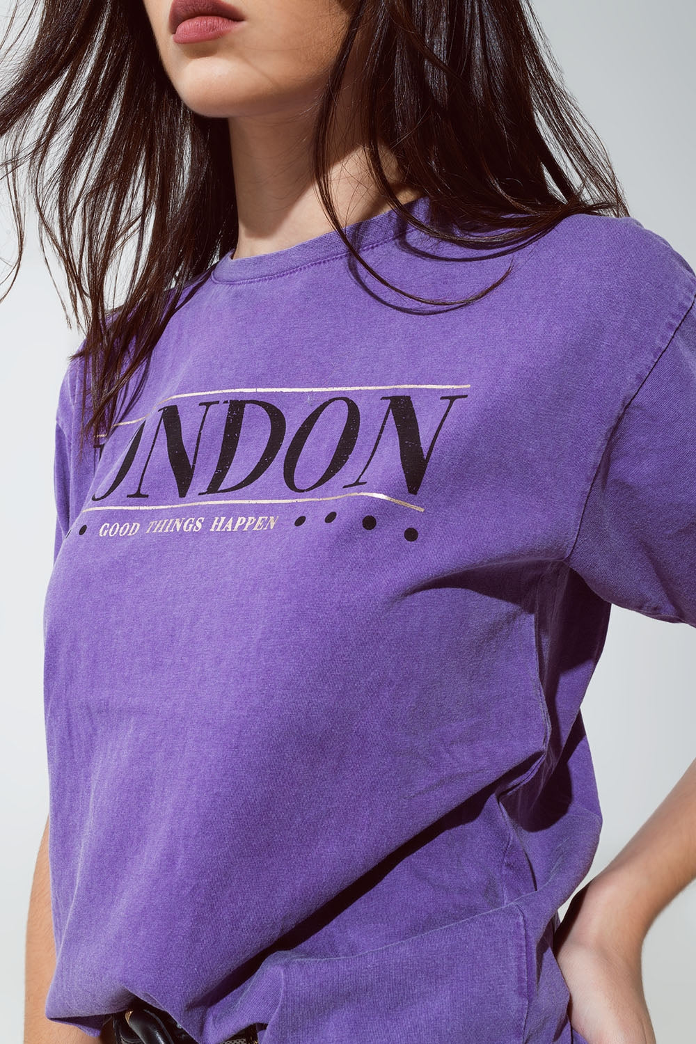 Relaxed fit T-shirt in washed purple with london logo