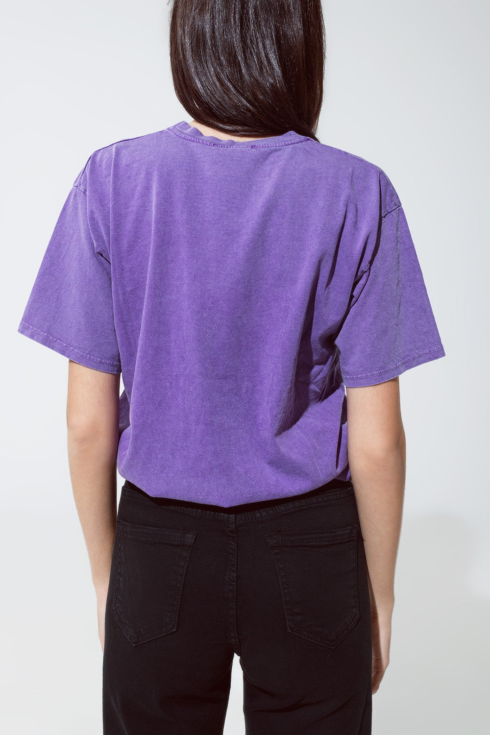 Relaxed fit T-shirt in washed purple with london logo