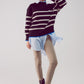 Relaxed jumper in stripe pattern in black Szua Store