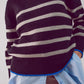 Relaxed jumper in stripe pattern in black Szua Store