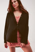 Relaxed satin long sleeve shirt in black Szua Store