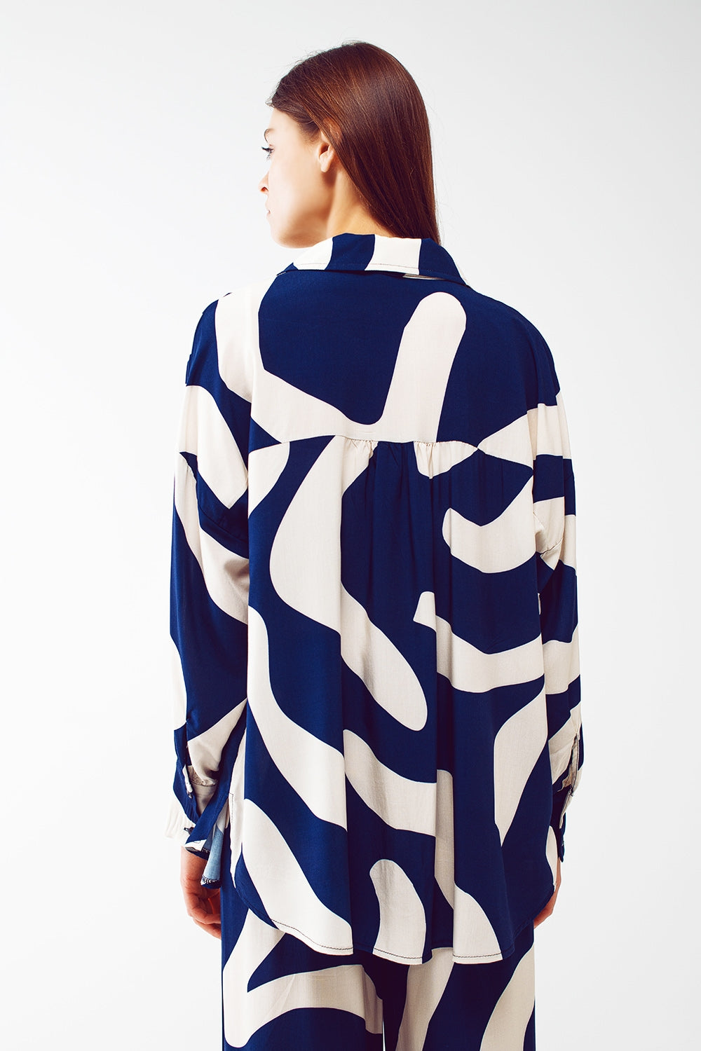 Relaxed Shirt in blue Abstract Print - Szua Store