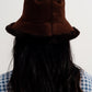 Reversible bucket hat in brown with teddy turn up Szua Store