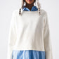 Ribbed boat neck jumper in cream Szua Store