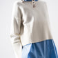 Ribbed boat neck jumper in cream Szua Store