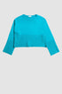 Ribbed boat neck jumper in turquoise Szua Store